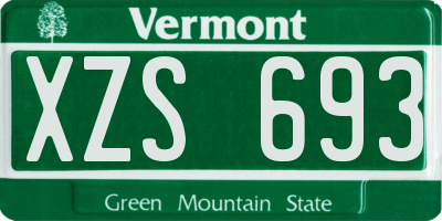 VT license plate XZS693
