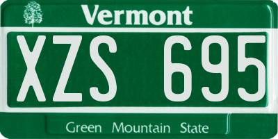 VT license plate XZS695