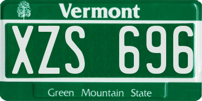VT license plate XZS696