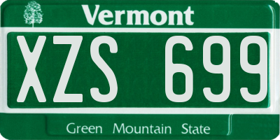 VT license plate XZS699