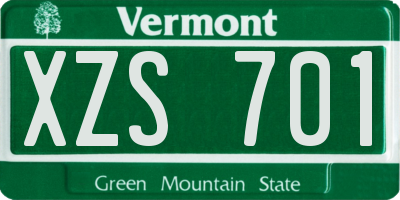 VT license plate XZS701