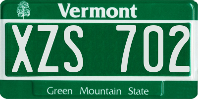 VT license plate XZS702