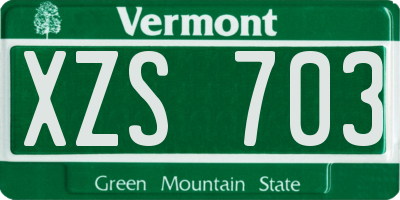 VT license plate XZS703