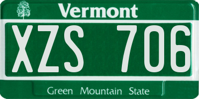VT license plate XZS706