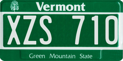 VT license plate XZS710
