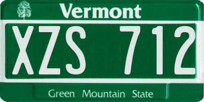 VT license plate XZS712