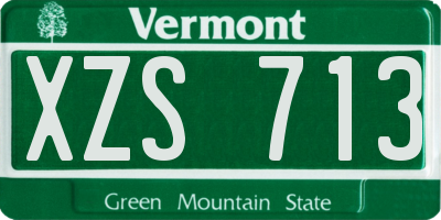 VT license plate XZS713
