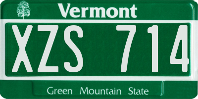 VT license plate XZS714