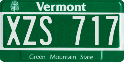 VT license plate XZS717