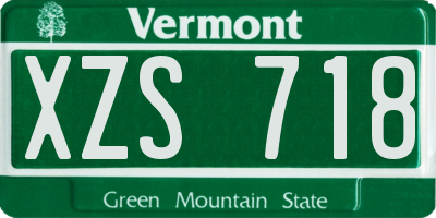 VT license plate XZS718