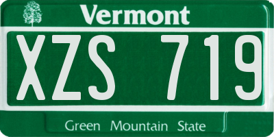 VT license plate XZS719