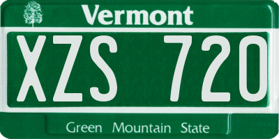VT license plate XZS720