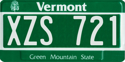 VT license plate XZS721