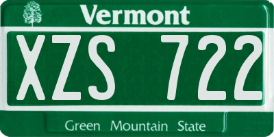 VT license plate XZS722