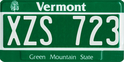 VT license plate XZS723