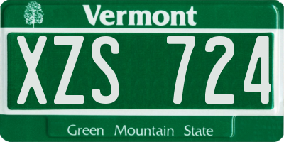 VT license plate XZS724