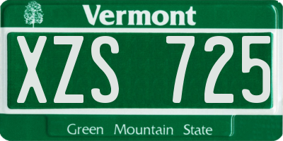 VT license plate XZS725