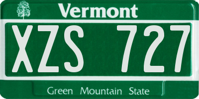 VT license plate XZS727
