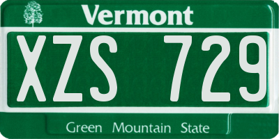VT license plate XZS729
