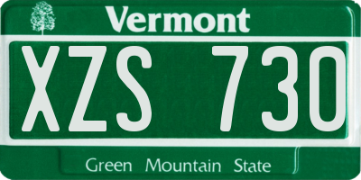 VT license plate XZS730