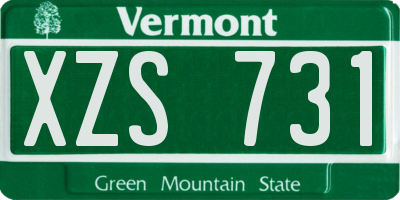 VT license plate XZS731