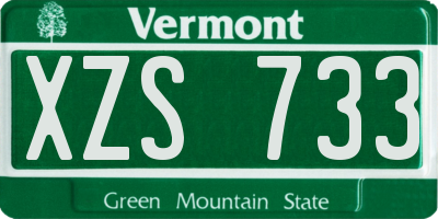 VT license plate XZS733