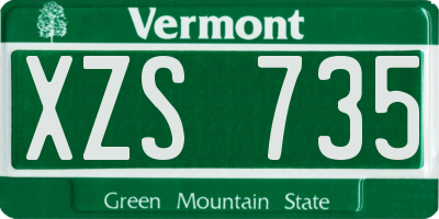 VT license plate XZS735