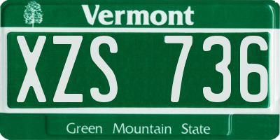 VT license plate XZS736