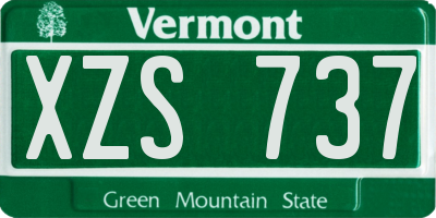 VT license plate XZS737