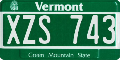 VT license plate XZS743