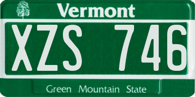 VT license plate XZS746