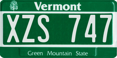 VT license plate XZS747