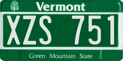 VT license plate XZS751
