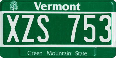 VT license plate XZS753