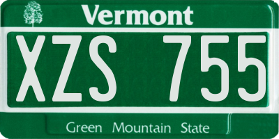 VT license plate XZS755