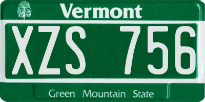 VT license plate XZS756