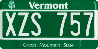 VT license plate XZS757