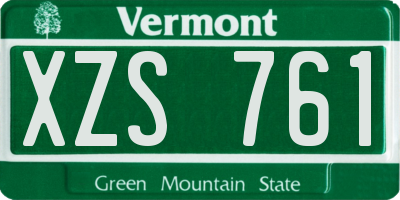 VT license plate XZS761