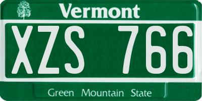 VT license plate XZS766