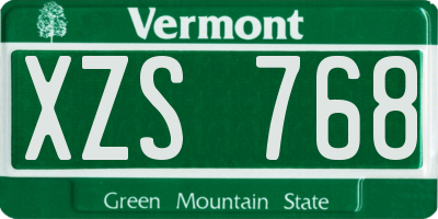 VT license plate XZS768