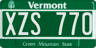 VT license plate XZS770