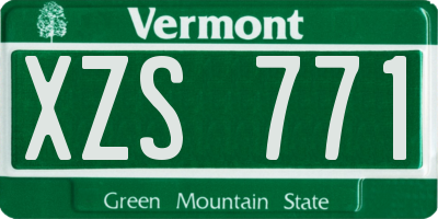 VT license plate XZS771