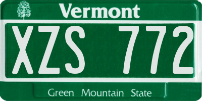 VT license plate XZS772