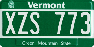 VT license plate XZS773