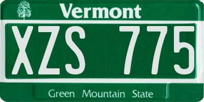 VT license plate XZS775