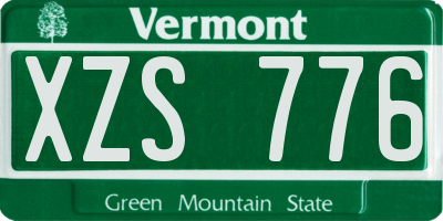 VT license plate XZS776