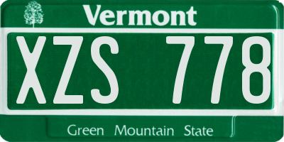 VT license plate XZS778