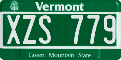 VT license plate XZS779