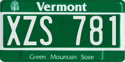 VT license plate XZS781