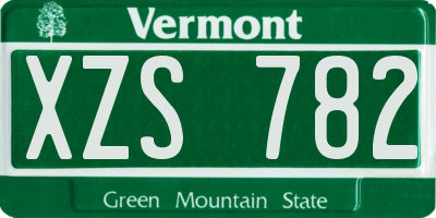 VT license plate XZS782